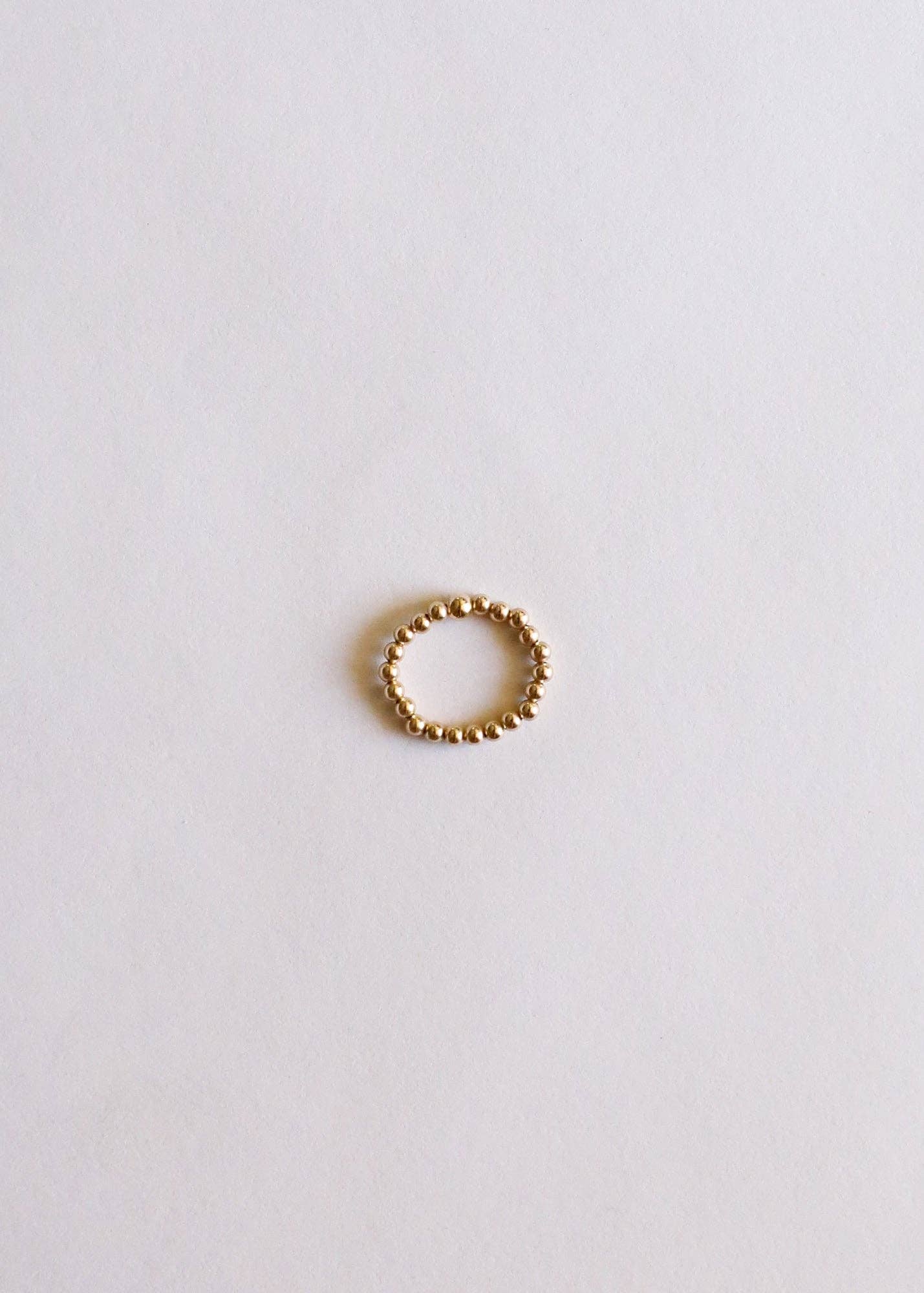 CanyonLeaf - 14K Gold Filled || Adult Beaded Stretch Stacking Ring 