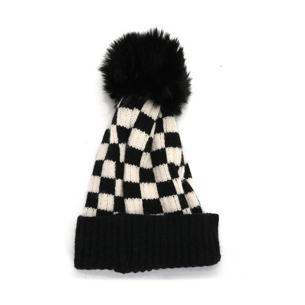 Children's Checkerboard Knit Hat Hats + Bandanas