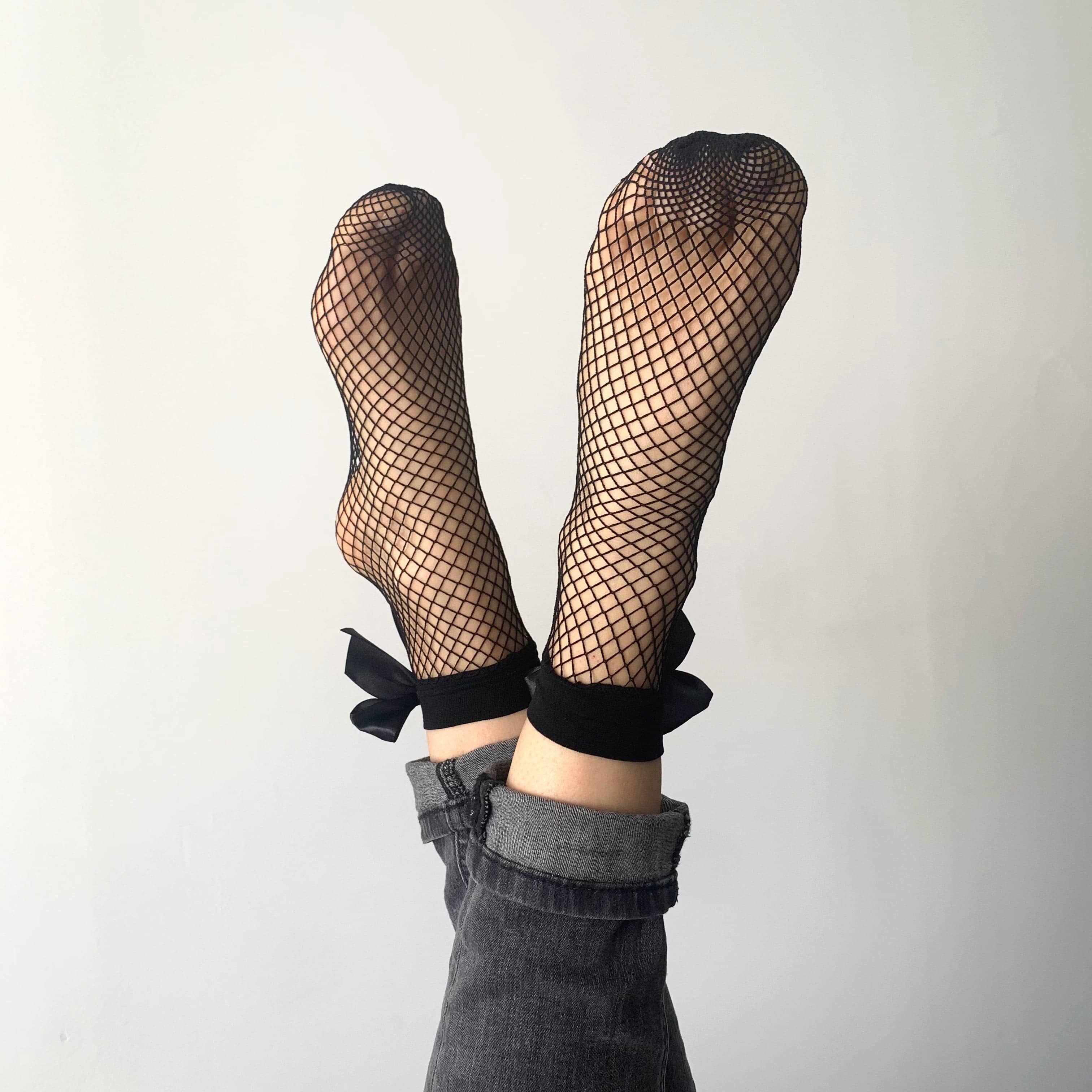 Chloé- Women's Fishnet Socks With Bow Socks