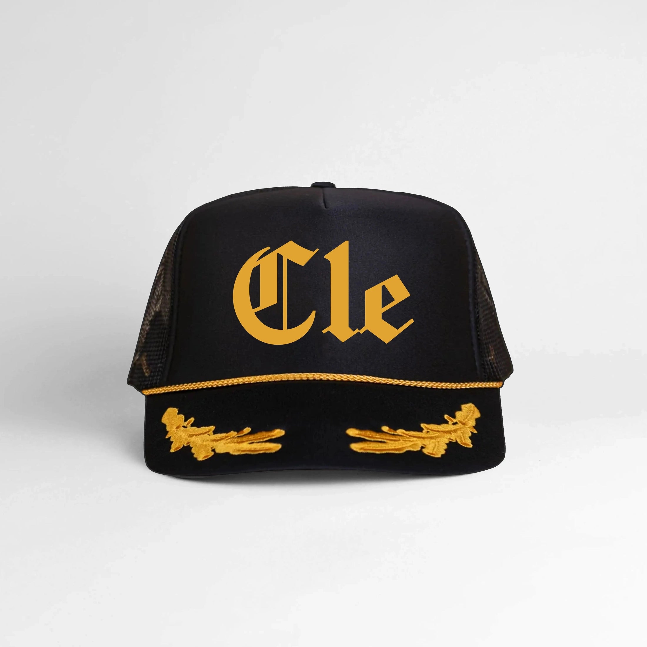 Cle Old Letters Trucker Hat Hats + Bandanas