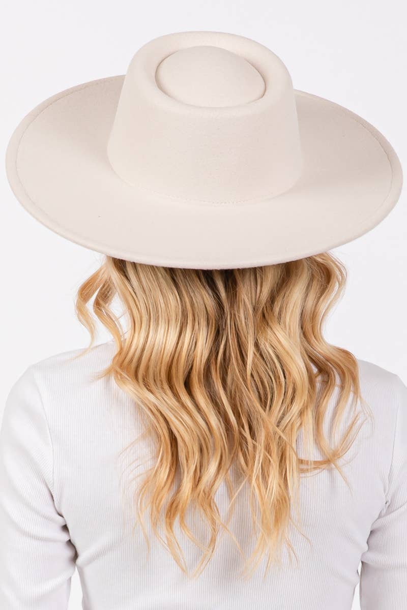 Collections by Fame Accessories - Flat Brim Pork Pie Fashion Hat 