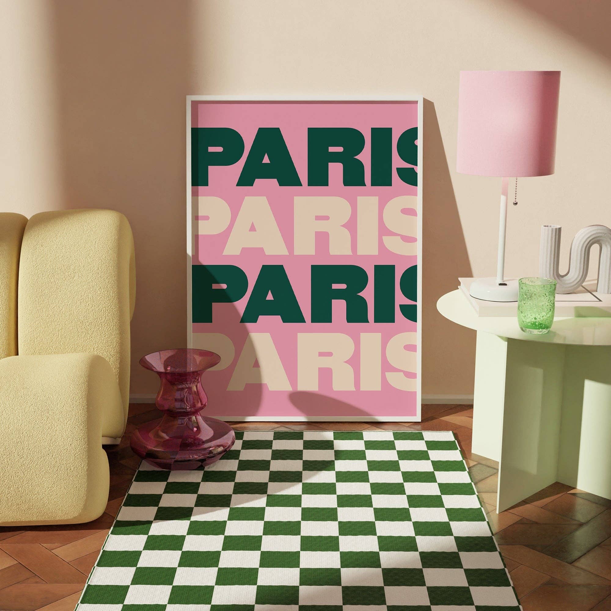 Colourful Paris Travel Print Home Decor