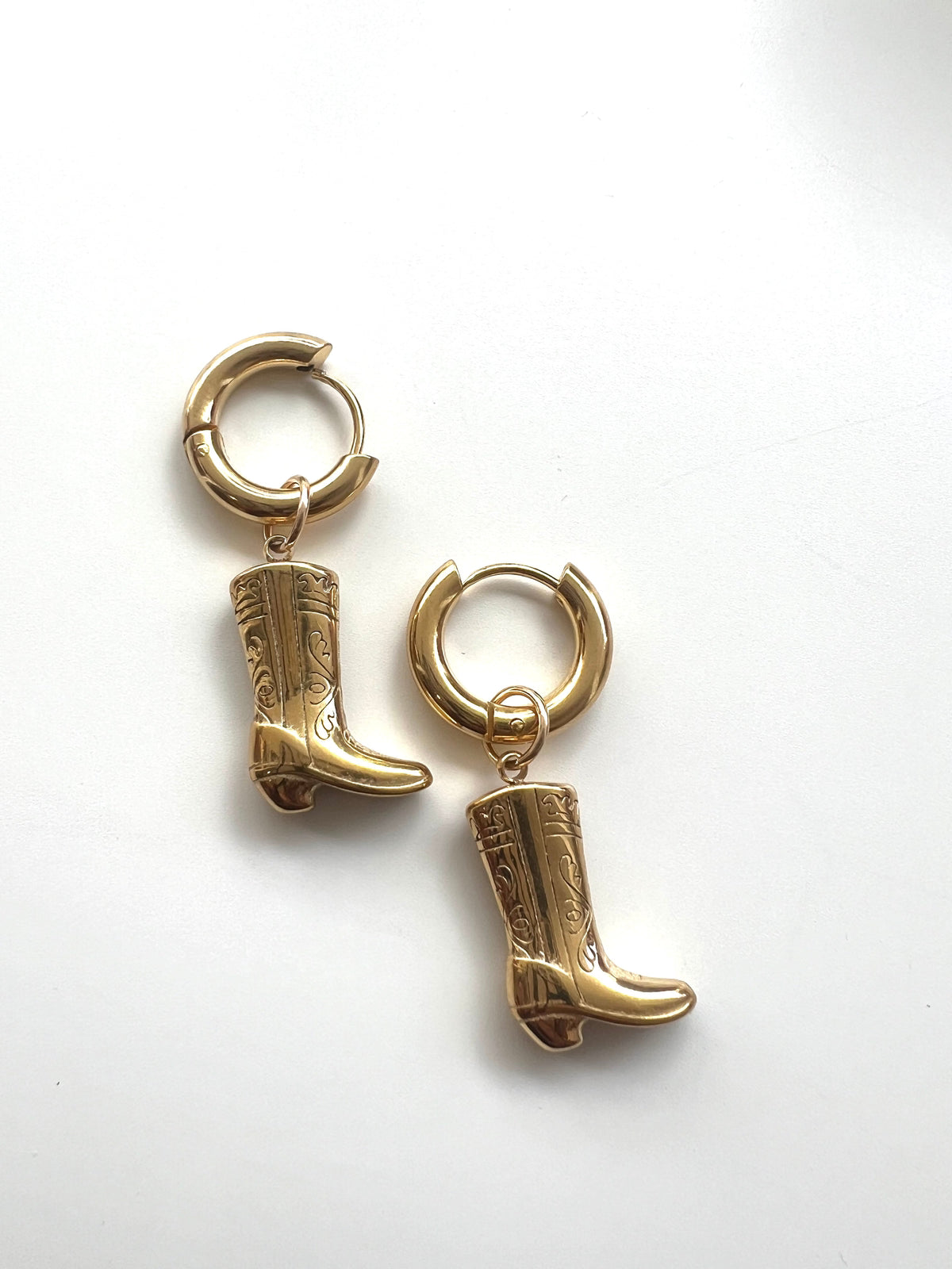 Cowboy Boot Huggie Earrings -Gold or Silver Earrings