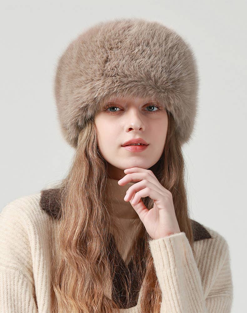 Crave by FW - Fuzzy Furry Winter Faux Fur Hat Warm Fluffy Bucket Hat 