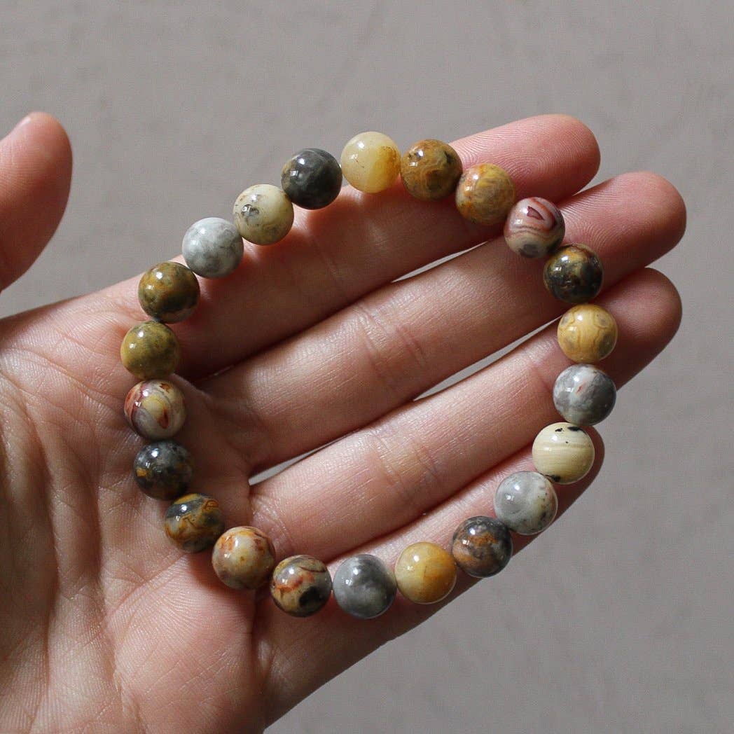 Crazy Lace Agate Bracelet Bracelets + Anklets