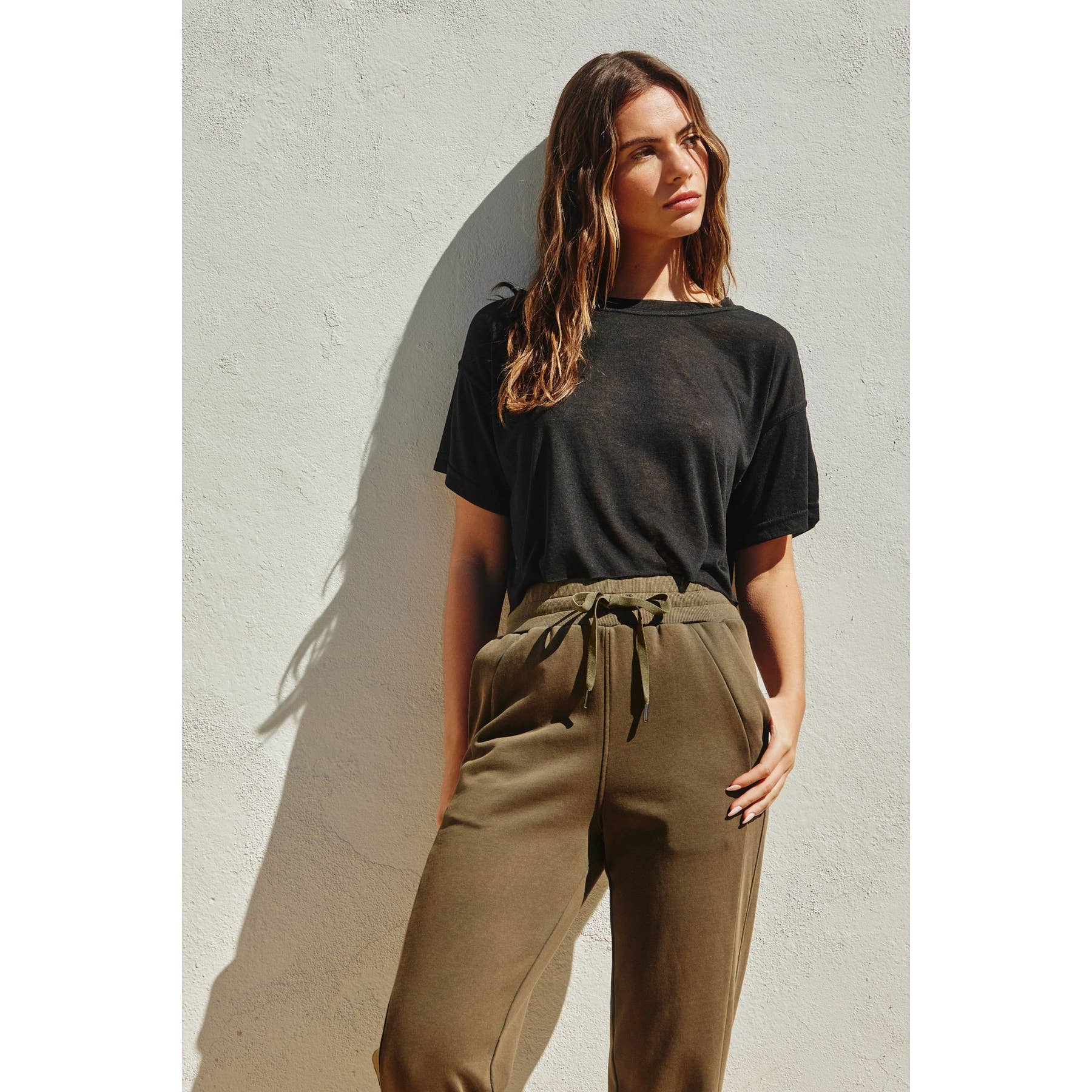 Cropped Raw Hem Tee Tops