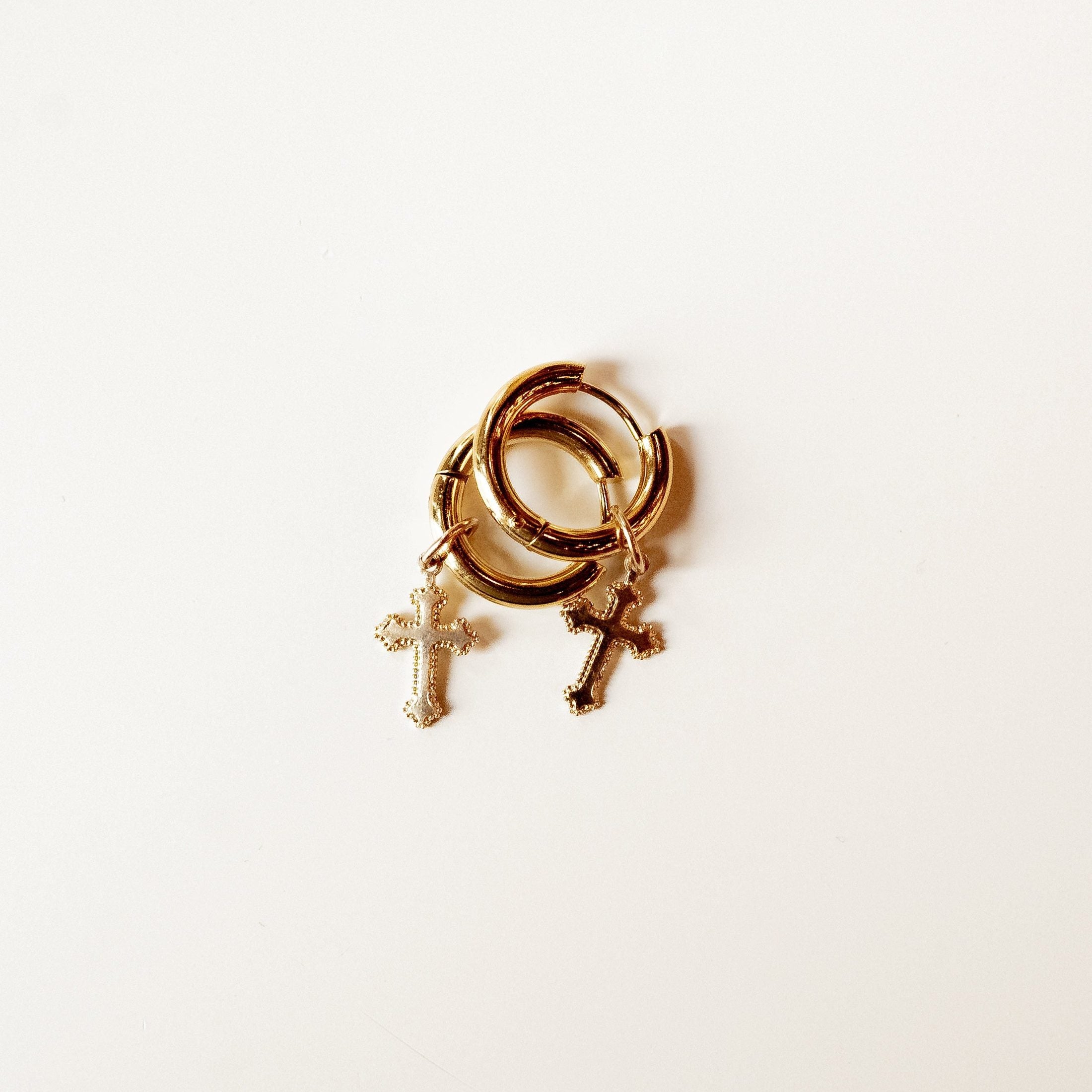 Cross Hoops Earrings