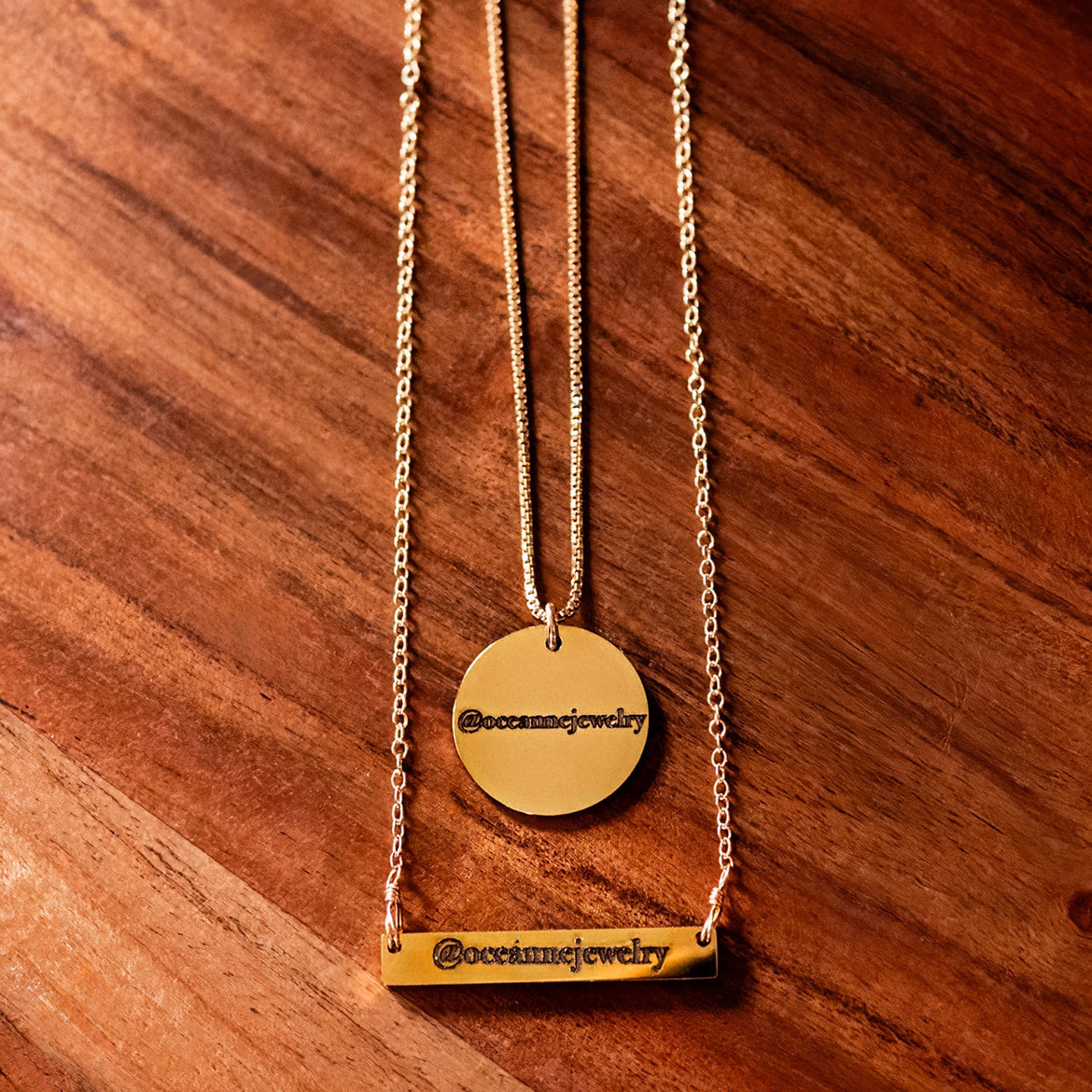 Custom Engraved Instagram Handle or tiktok Necklace Engraved