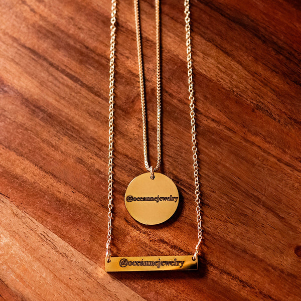 Custom Engraved Instagram Handle (or tiktok) Necklace