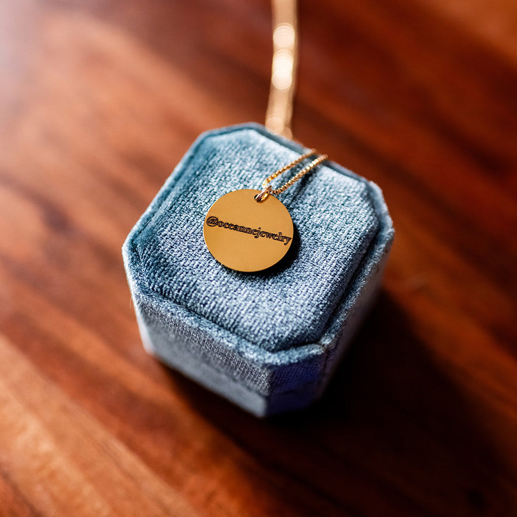 Custom Engraved Instagram Handle or tiktok Necklace Engraved