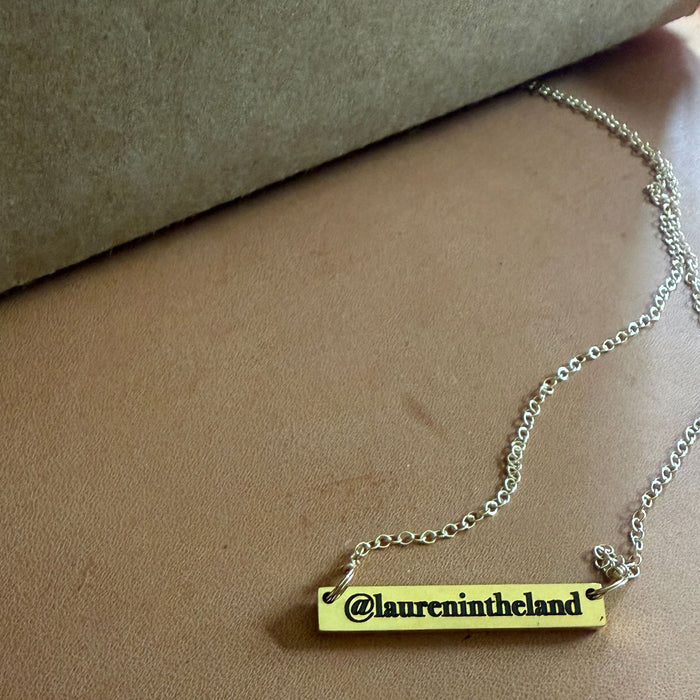 Custom Engraved Instagram Handle (or tiktok) Necklace