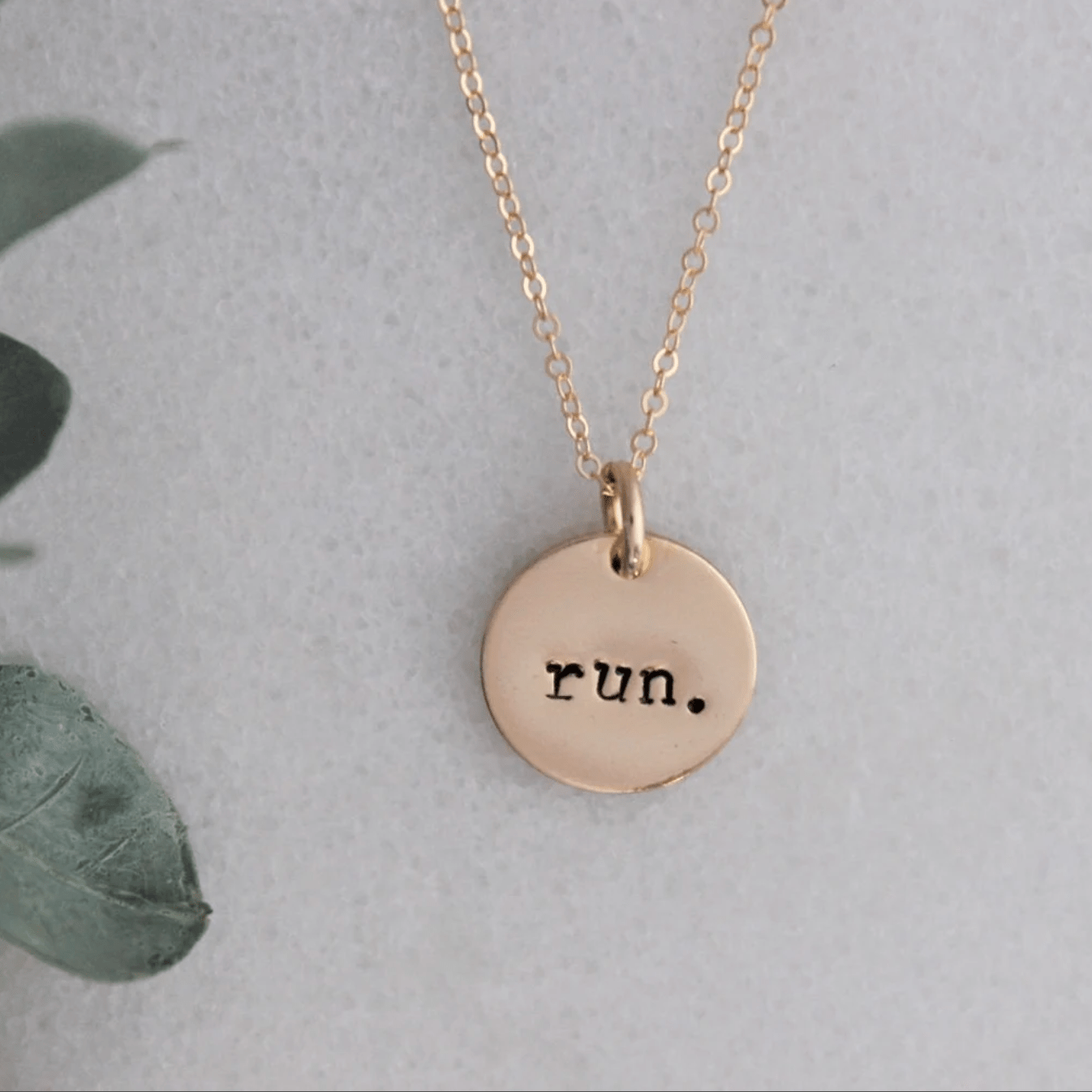 Custom Stamped Brass Disc Necklace Necklaces