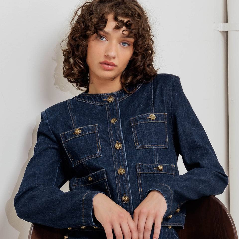 FLYING TOMATO - A washed denim jacket - FJ1270 