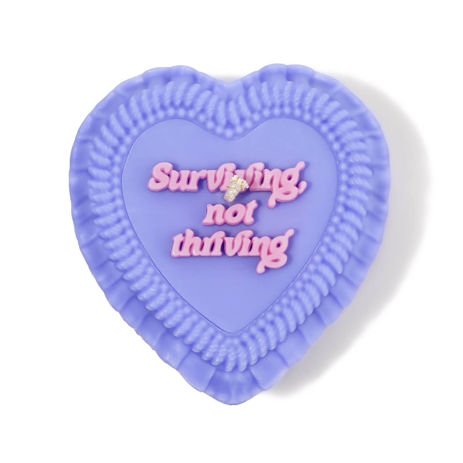 FUN CLUB - Surviving, Not Thriving Heart Candle kitsch, funny gift 