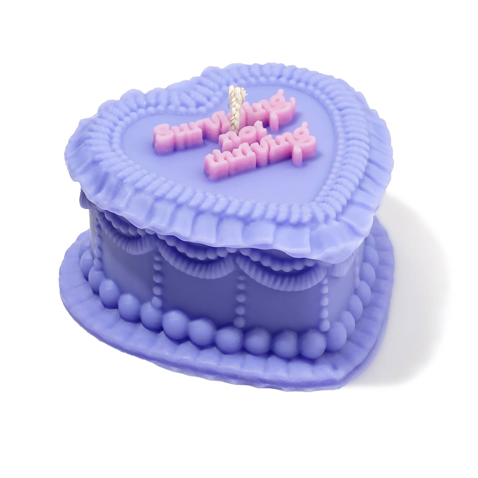 FUN CLUB - Surviving, Not Thriving Heart Candle kitsch, funny gift 