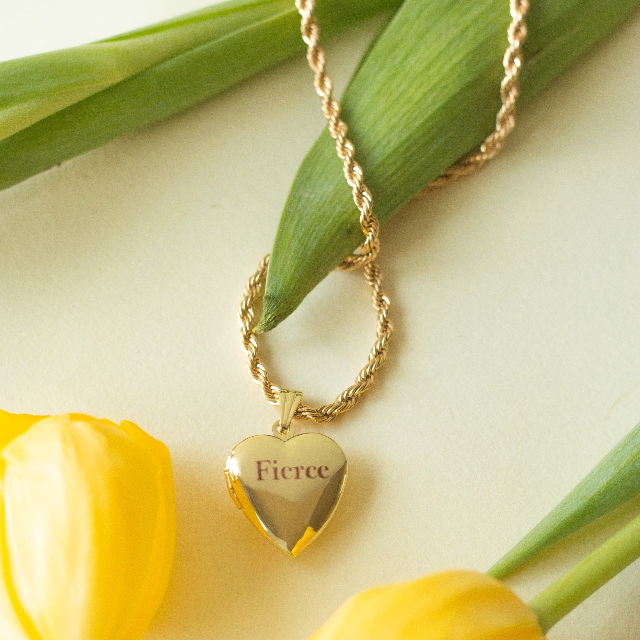 "Fierce' Heart Locket Necklaces