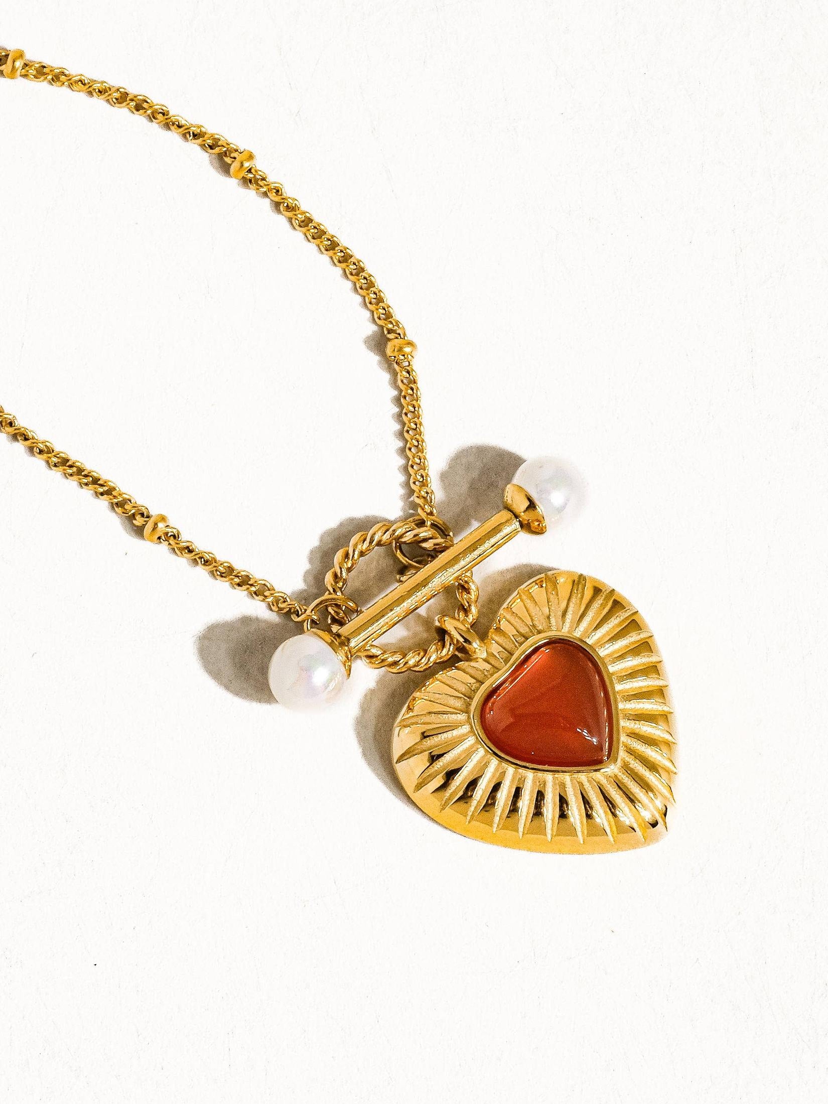 Flânerie by MAIQ - Havana 18K Non-Tarnish Vintage Heart Chain Necklace 