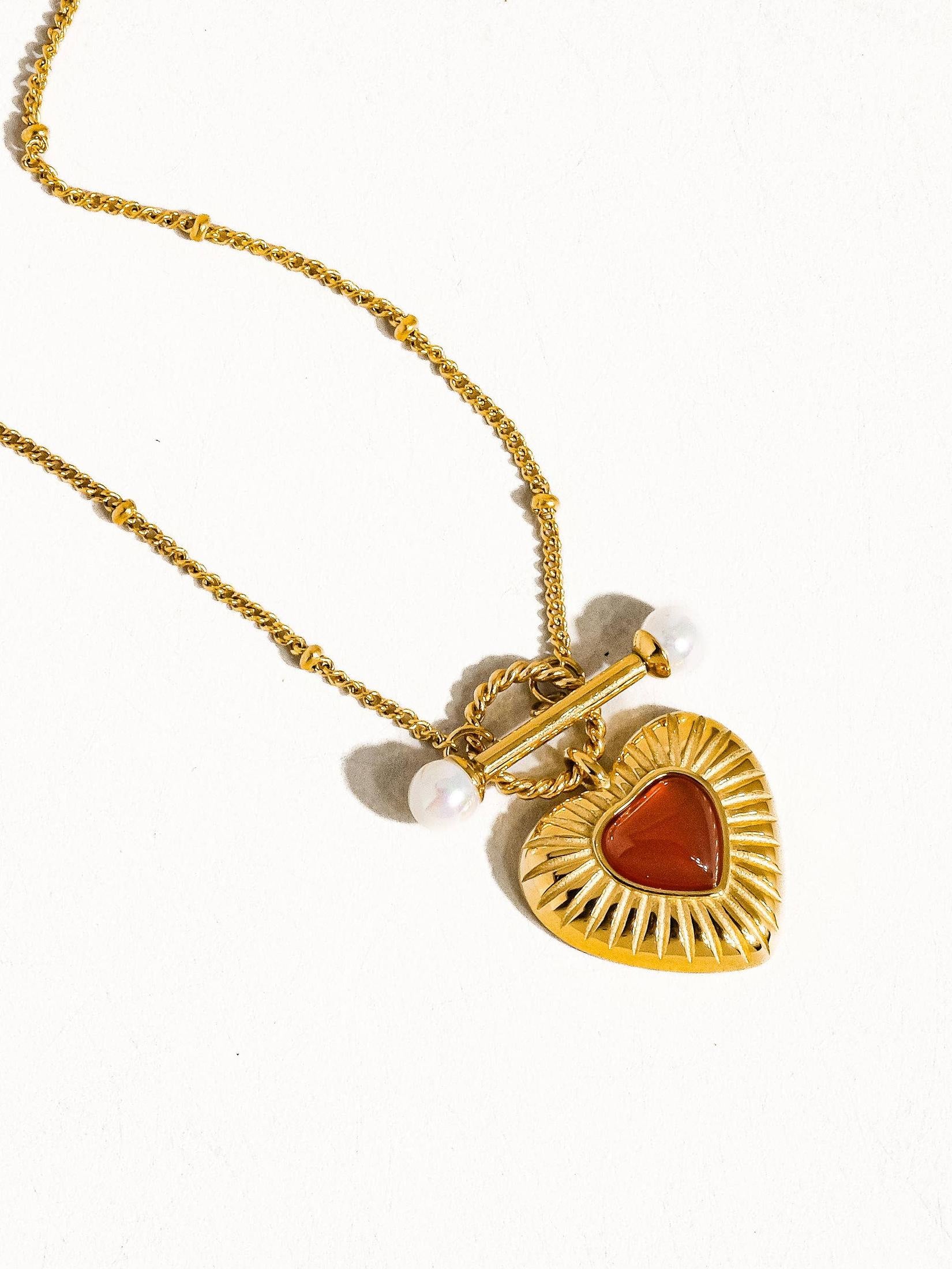 Flânerie by MAIQ - Havana 18K Non-Tarnish Vintage Heart Chain Necklace 