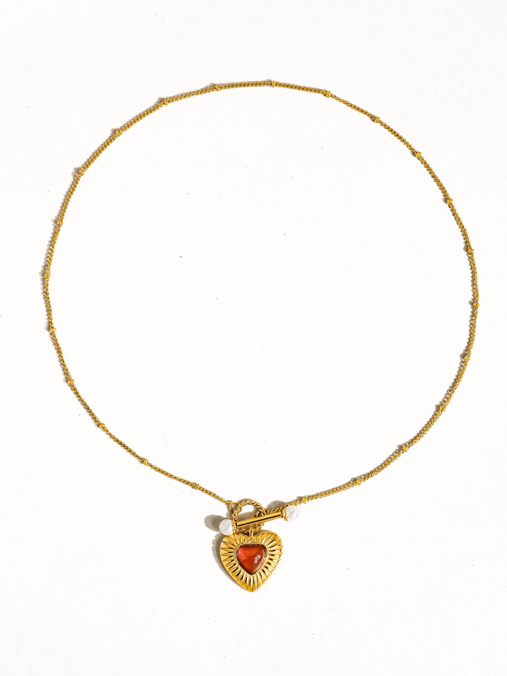 Flânerie by MAIQ - Havana 18K Non-Tarnish Vintage Heart Chain Necklace 