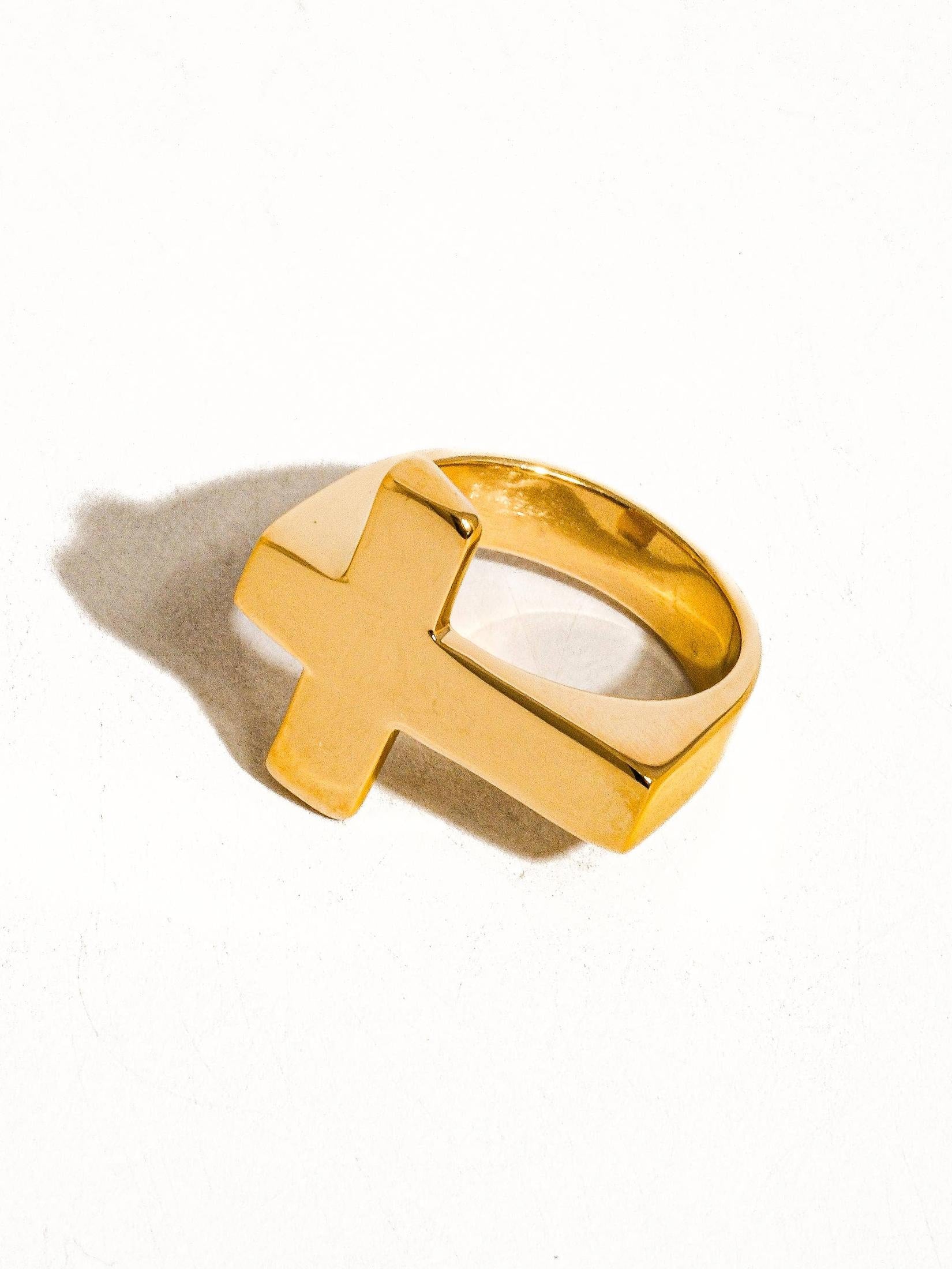 Flânerie by MAIQ - Truth 18K Gold Non-Tarnish Cross Ring 