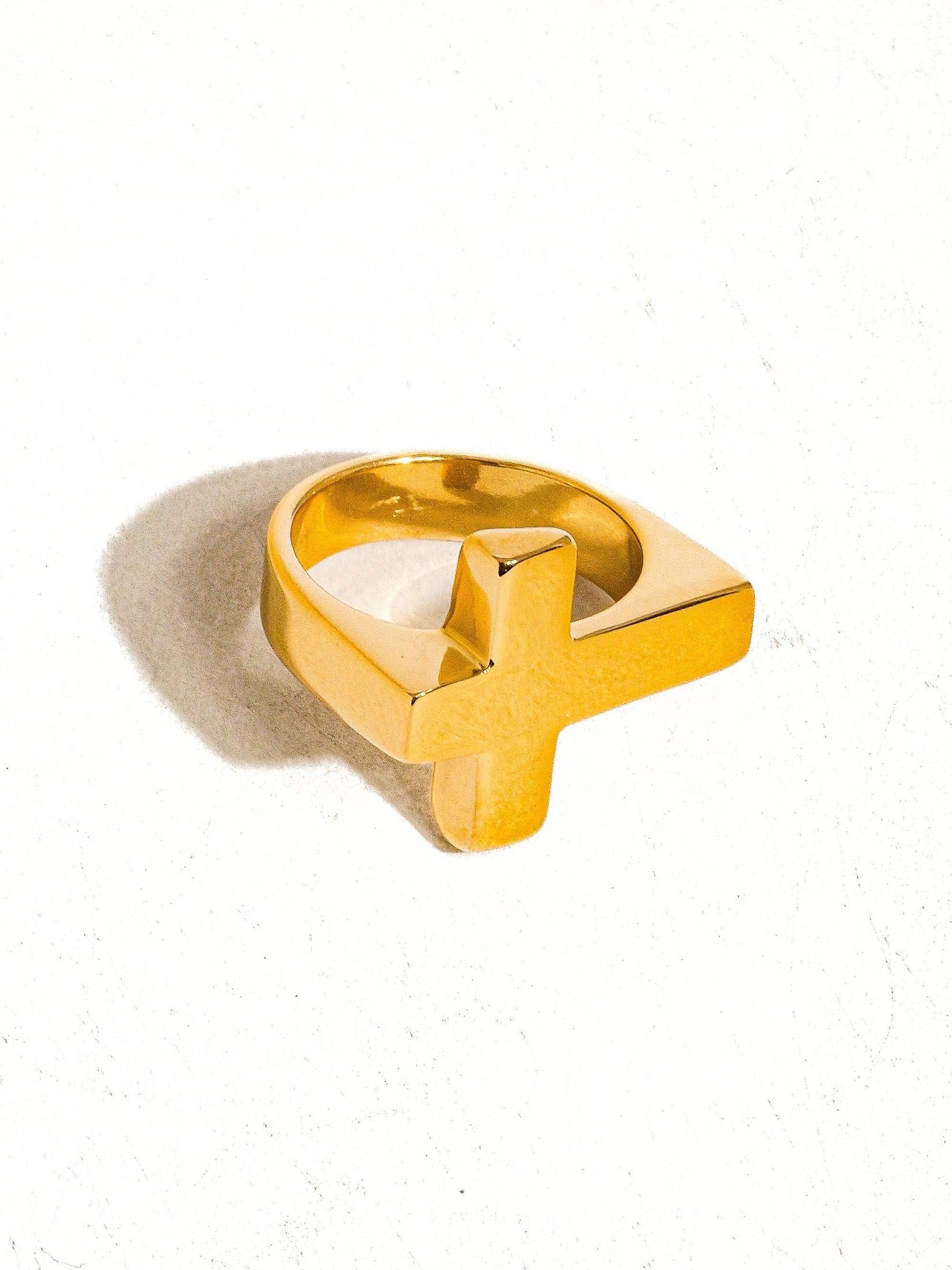 Flânerie by MAIQ - Truth 18K Gold Non-Tarnish Cross Ring 