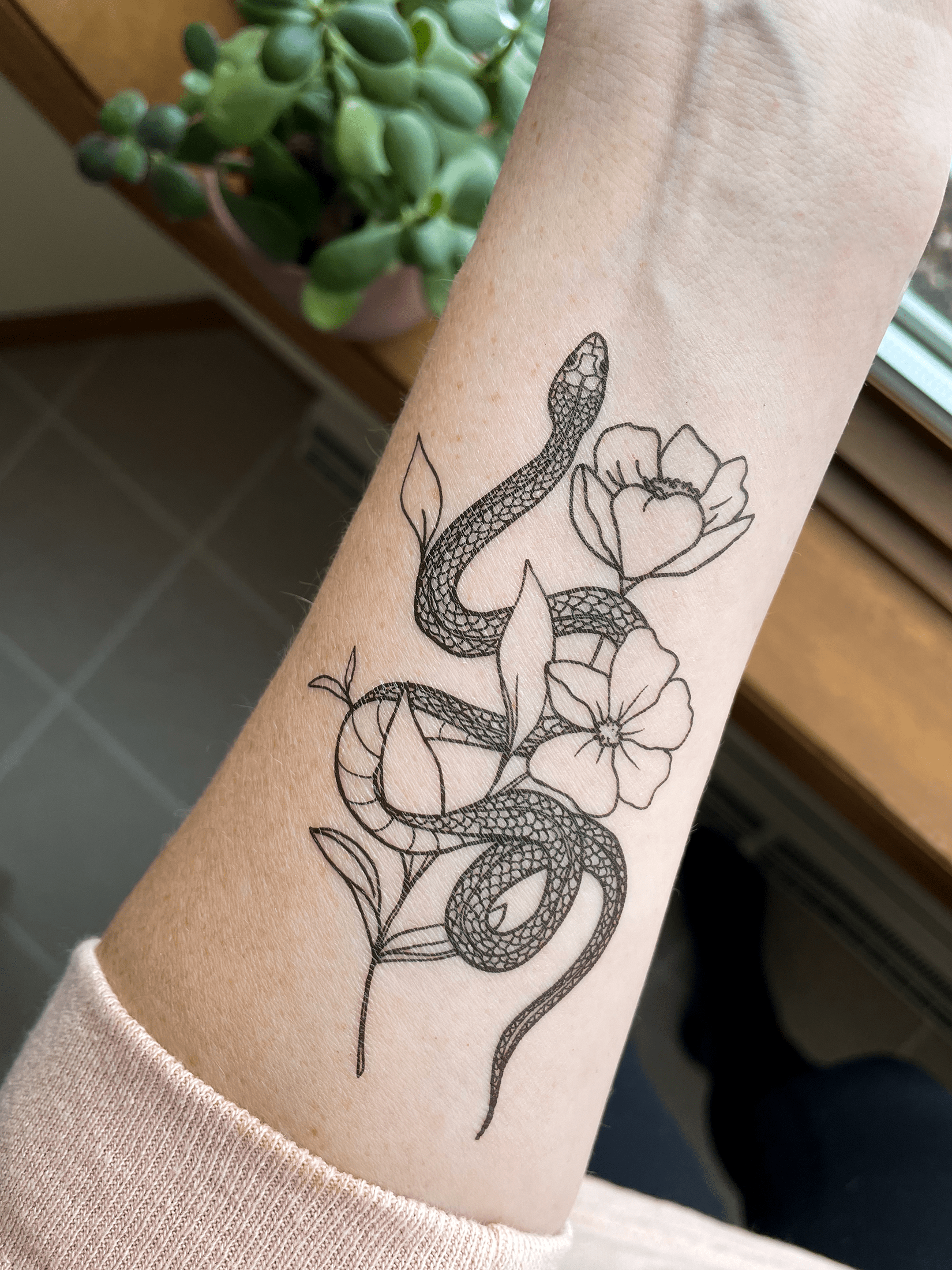 Garden Snake Among the Poppies Skin + Body