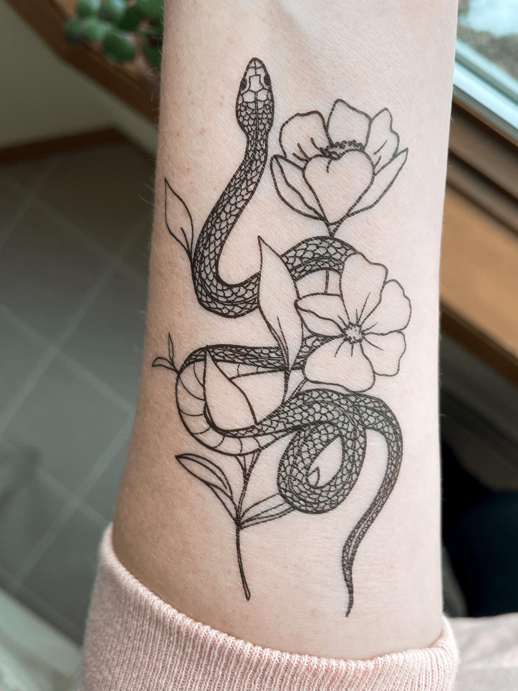 Garden Snake Among the Poppies Skin + Body