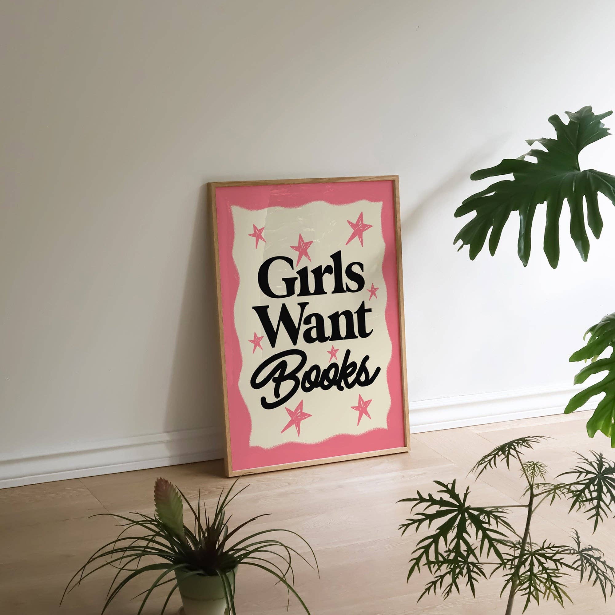 Girls Want Books Print Home Decor