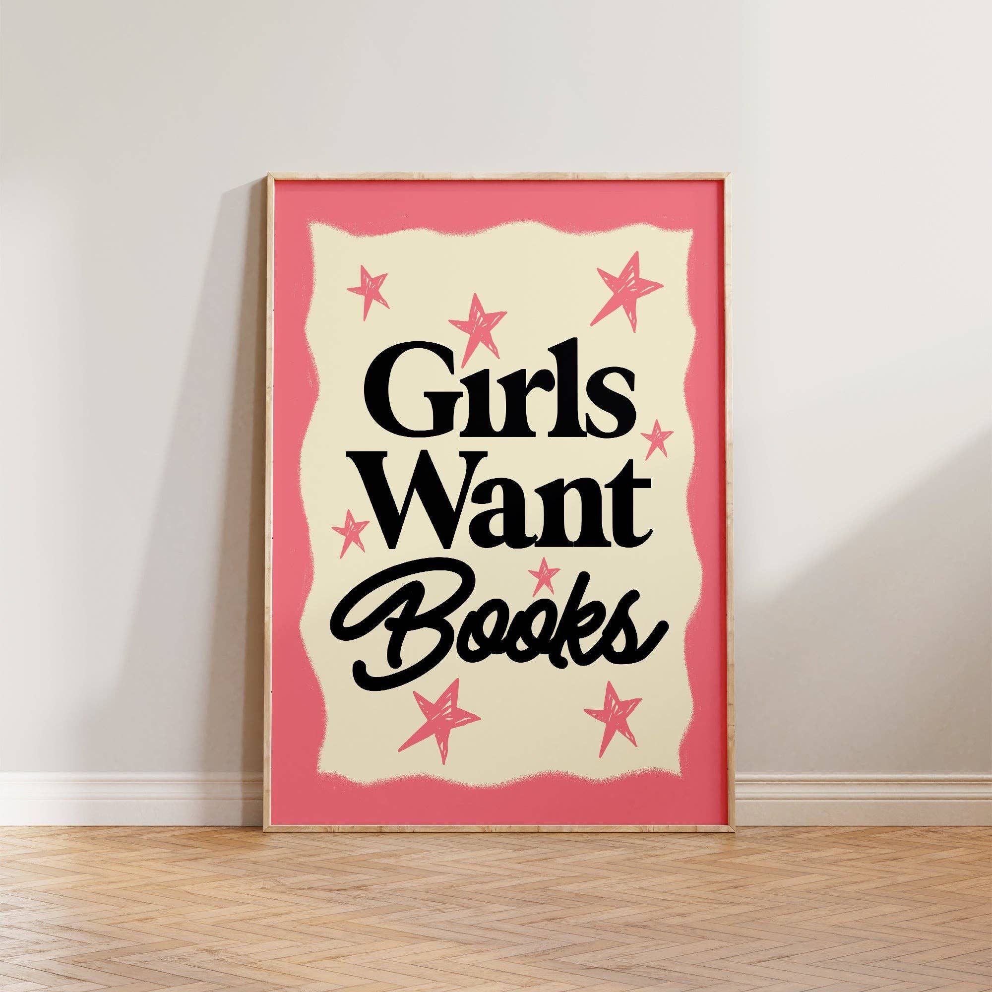 Girls Want Books Print Home Decor