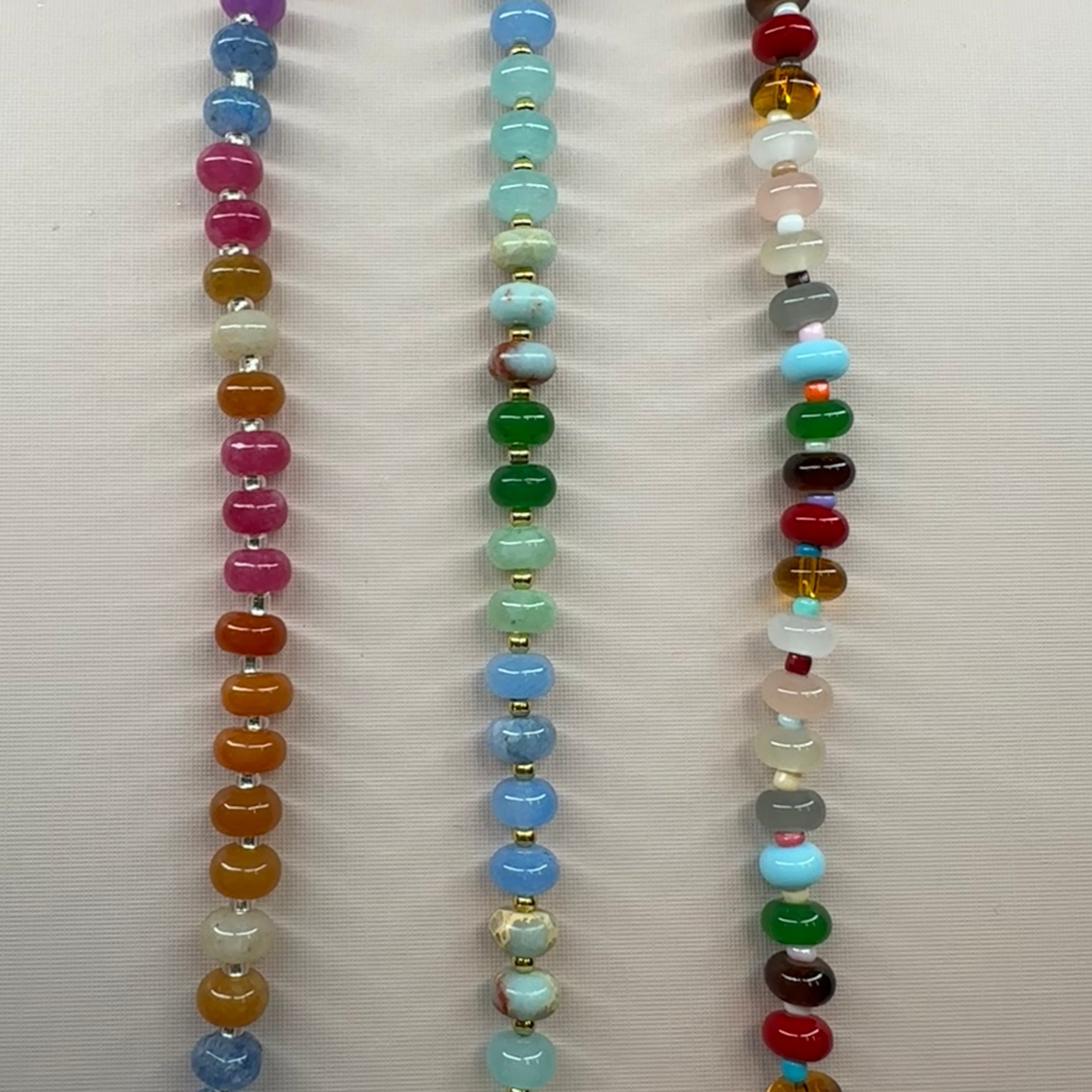 Glass Beaded Necklace with Sailor Spring Clasp Necklaces