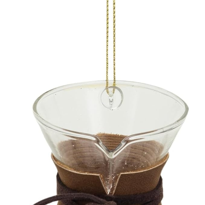 Glass Pour Over Coffee Ornament Ornament