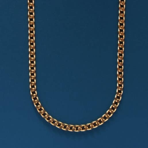 Gold 3.5mm Cuban Chain Necklace Necklaces