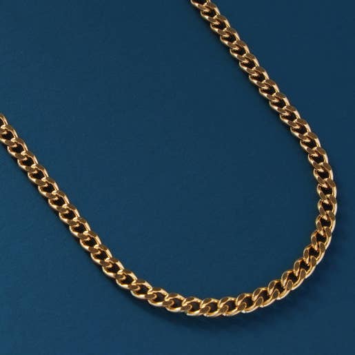 Gold 3.5mm Cuban Chain Necklace Necklaces