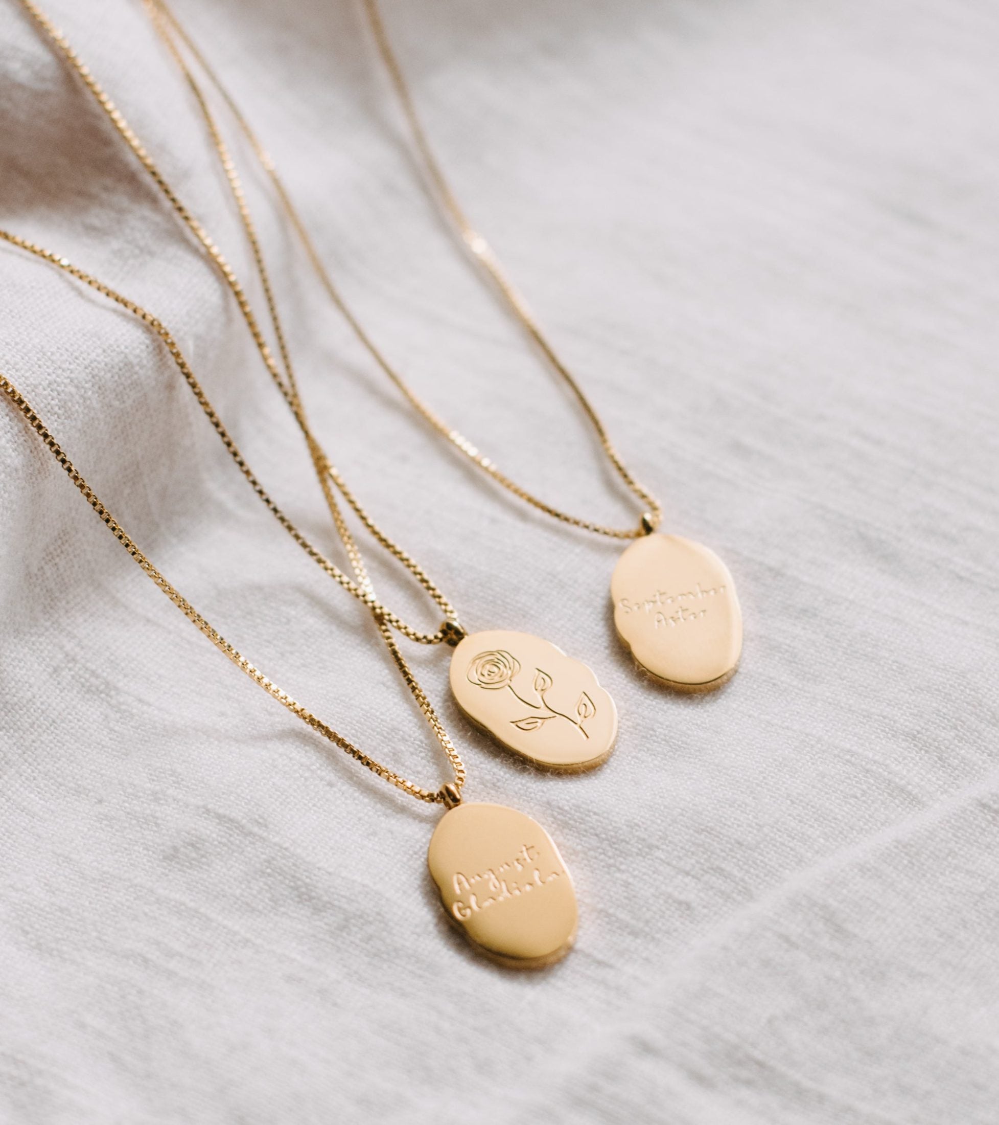 Gold Filled Birth Flower Necklace Necklaces