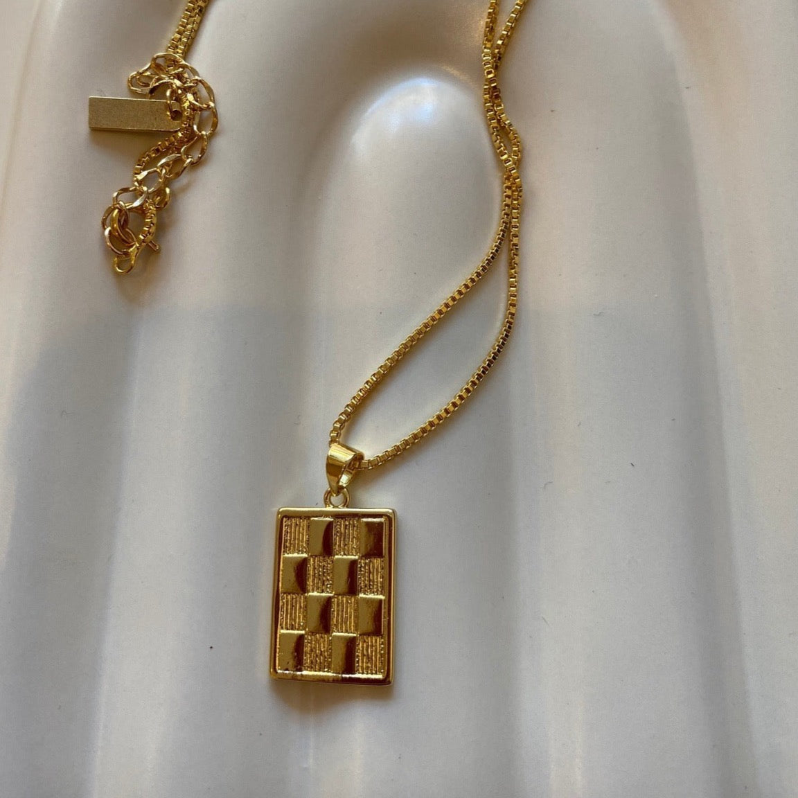 Gold Filled Checkmate Necklace Necklaces