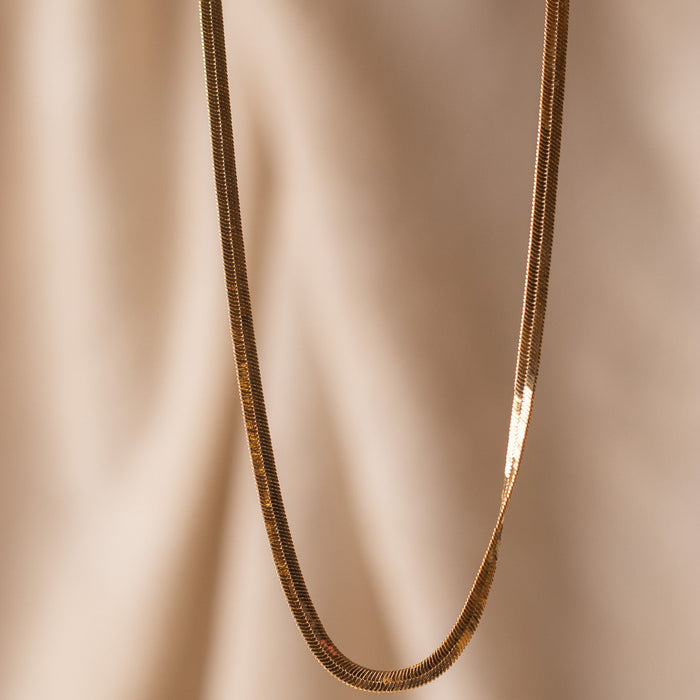18k Gold Filled Herringbone Necklace