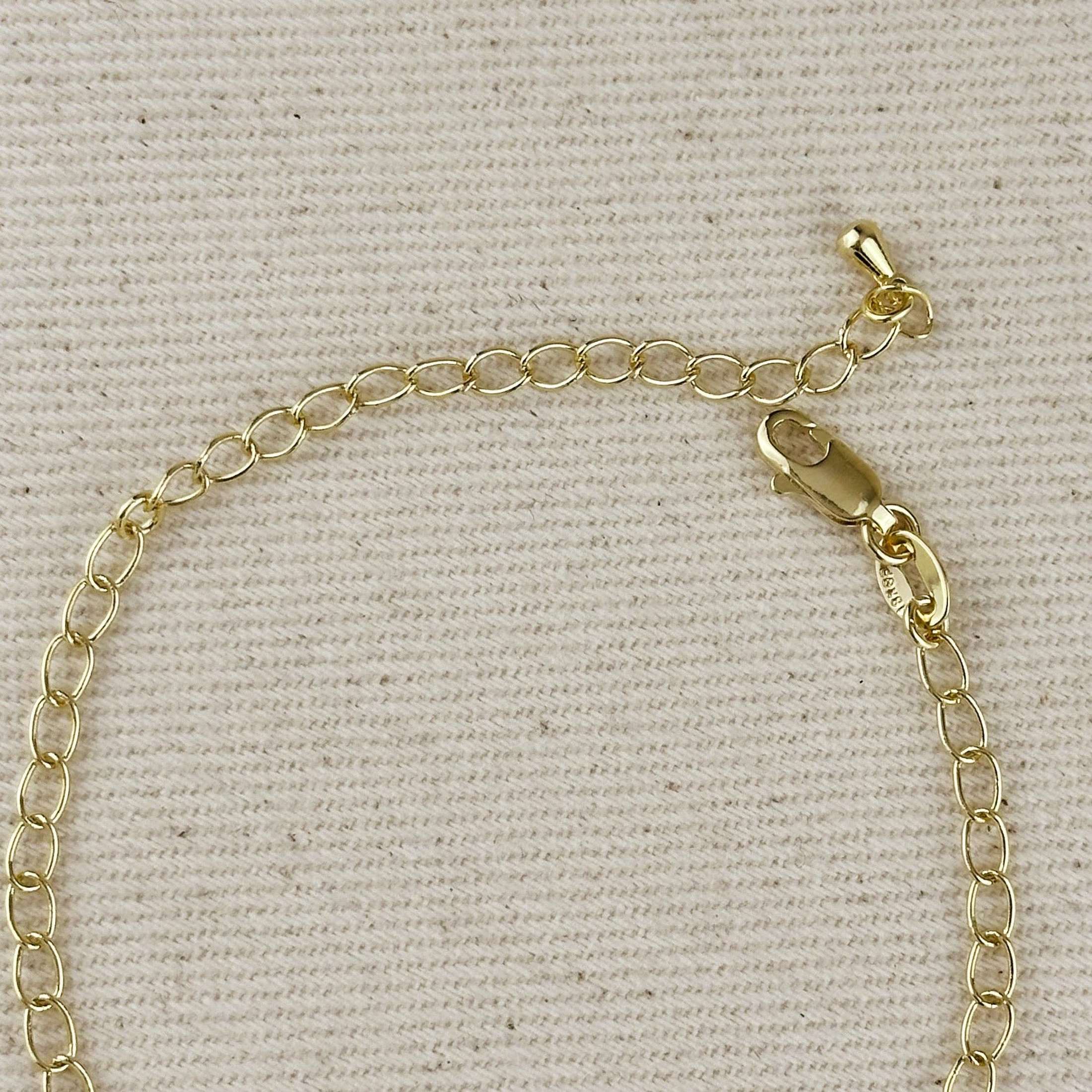 GoldFi - 18k Gold Filled Dainty Round Bezel CZ Hand Chain 
