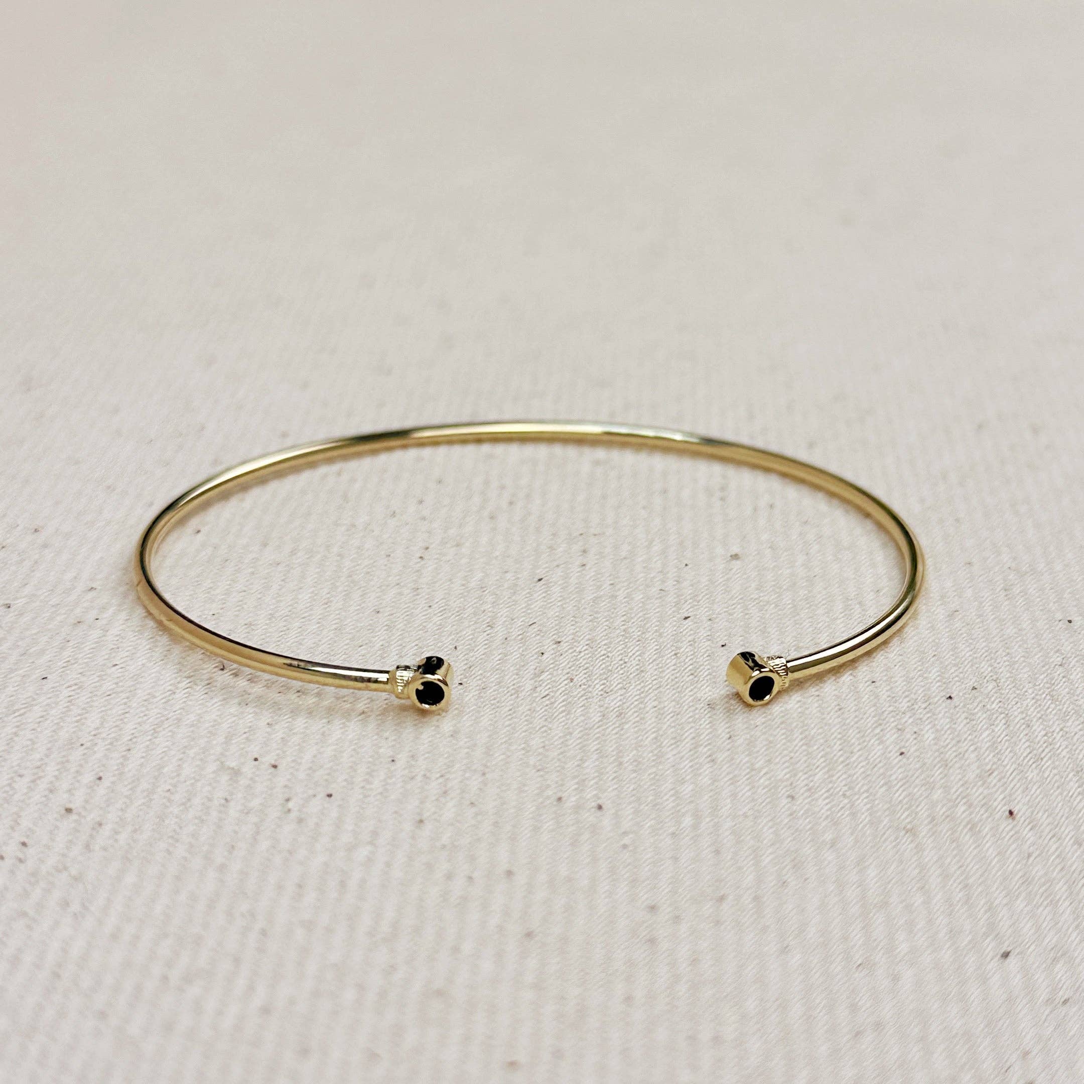 GoldFi - 18k Gold Filled Open CZ Cuff Bracelet 