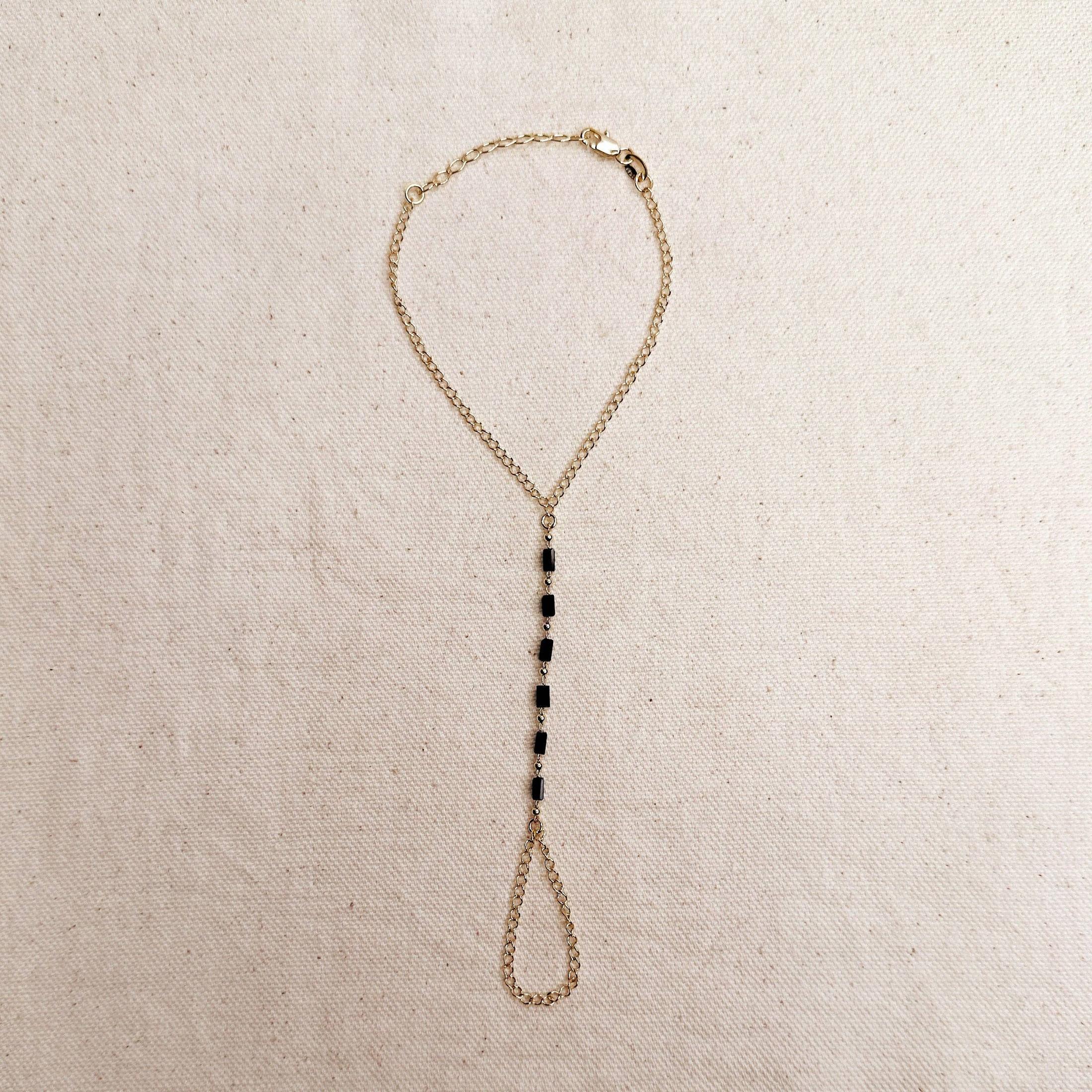 GoldFi - Black Crystals Hand Chain 