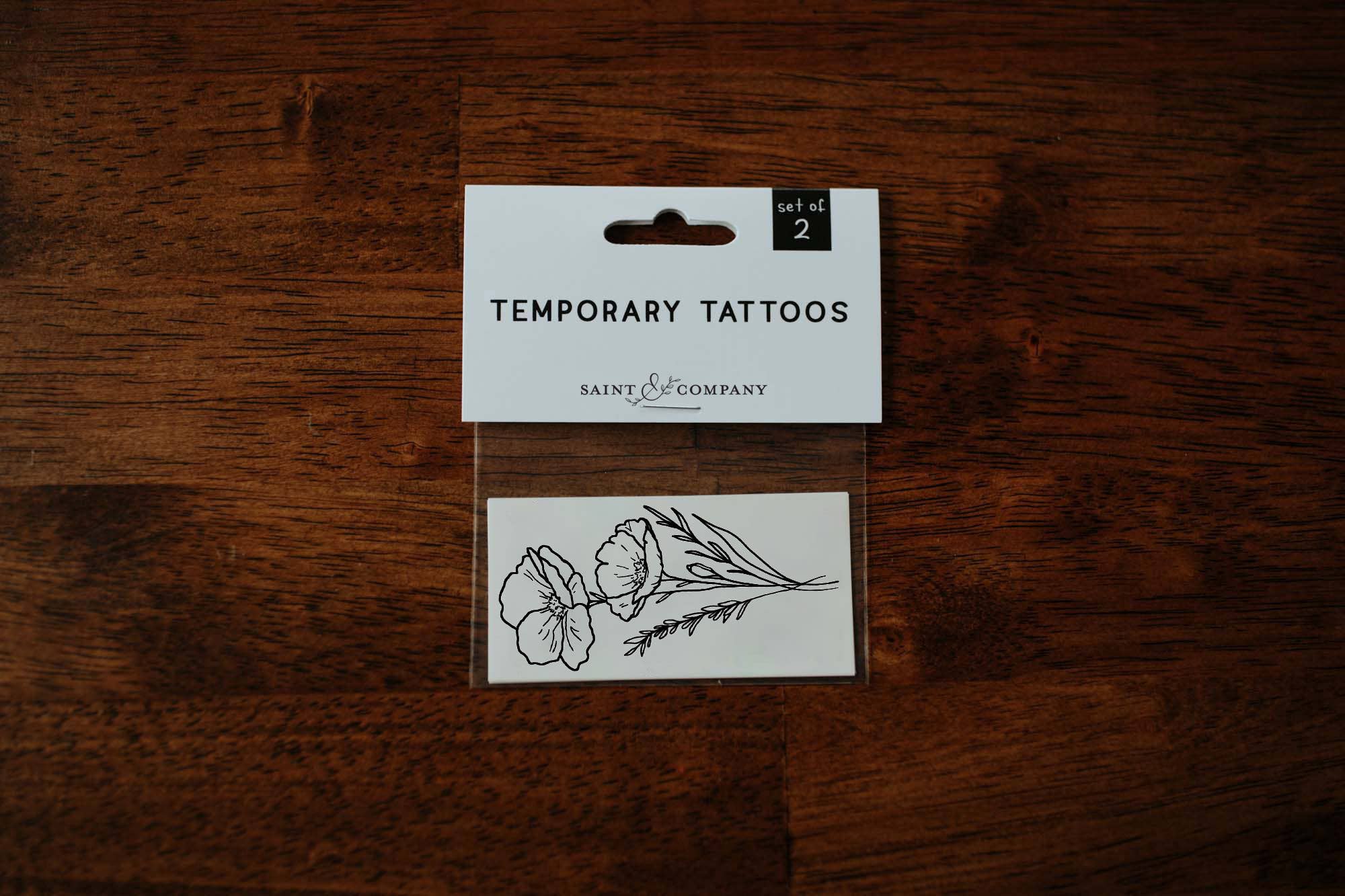 Golden Poppy Temporary Tattoos Skin + Body