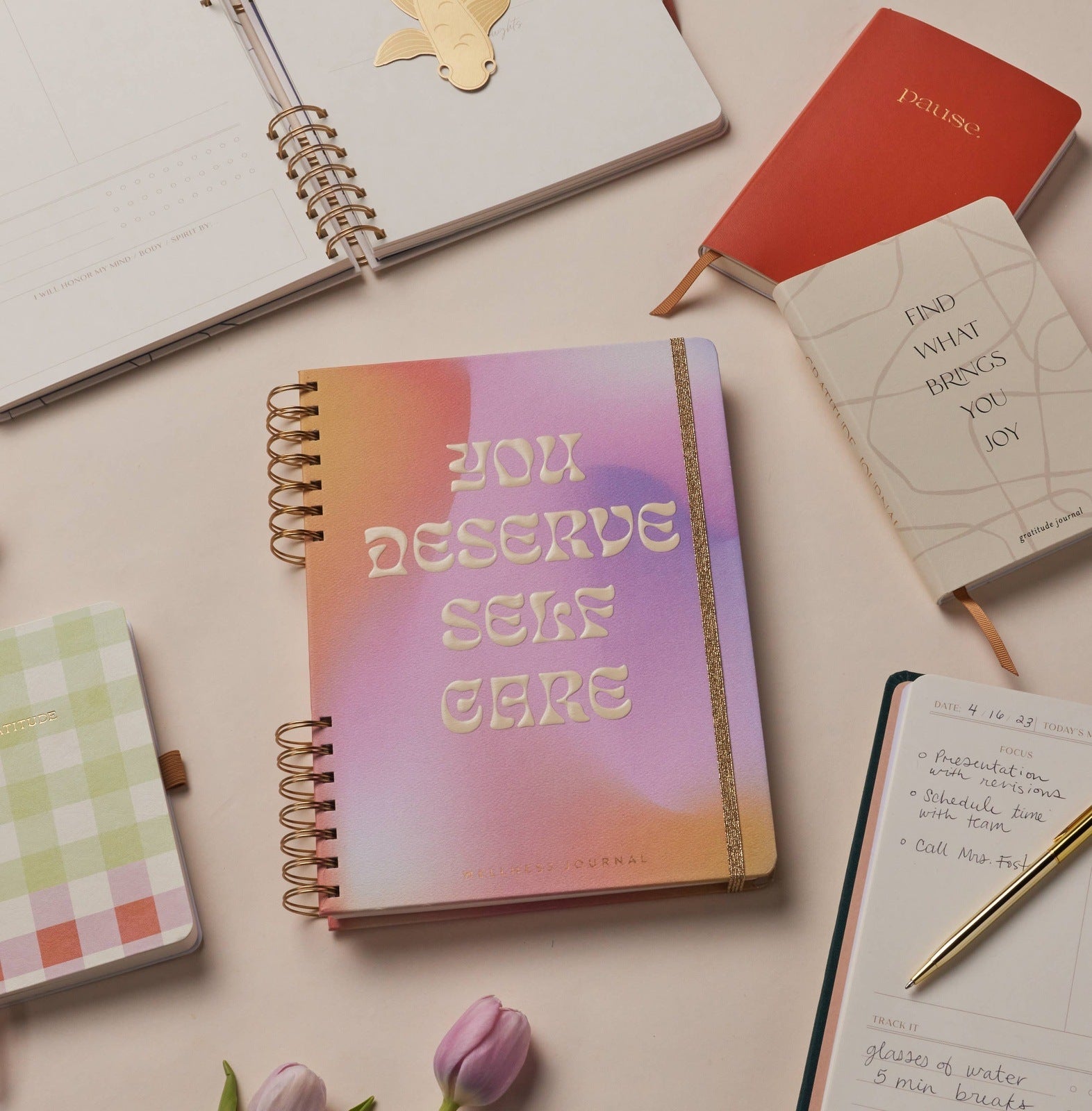 Guided Wellness Journal - "You Deserve" Notebooks + Journals