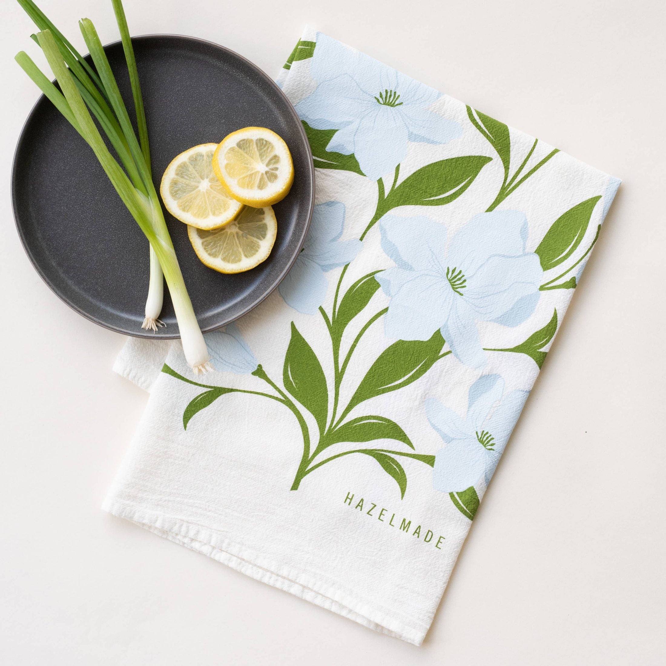HAZELMADE® Tea Towels + Gifts - Dogwood Flower Tea Towel | Kitchen Towel 