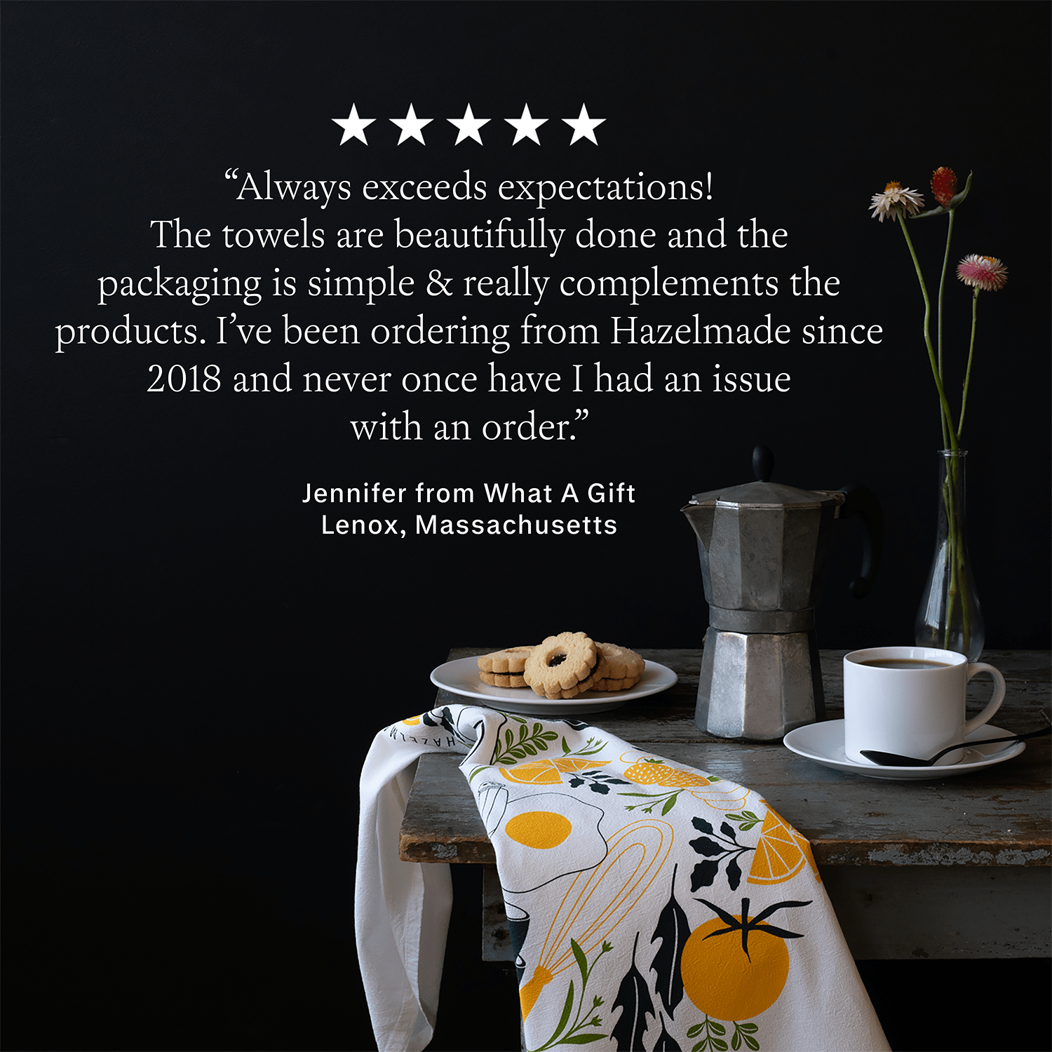 HAZELMADE® Tea Towels + Gifts - Dogwood Flower Tea Towel | Kitchen Towel 