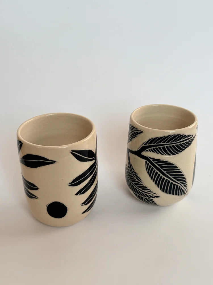 Handmade Botanic Sgraffito Mug by Svone Studio Kitchen + Drinkware
