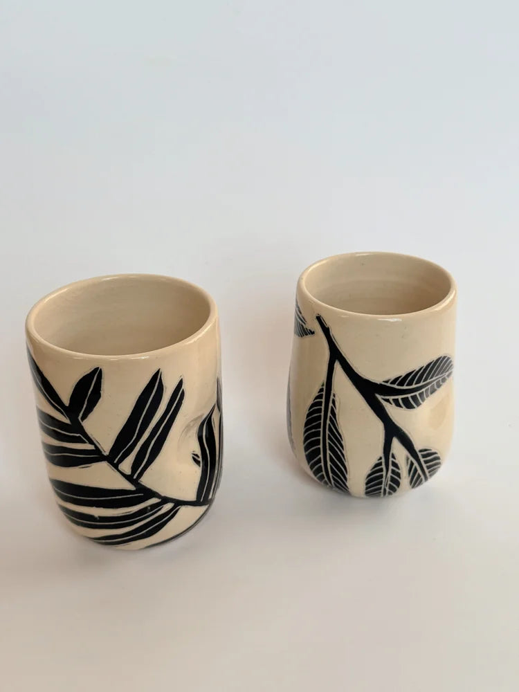 Handmade Botanic Sgraffito Mug by Svone Studio Kitchen + Drinkware