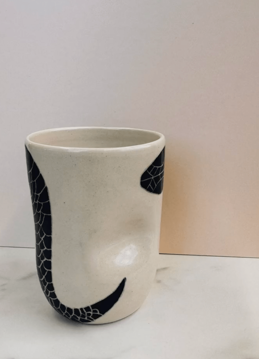 Handmade Snake Sgraffito Mug by Svone Studio 