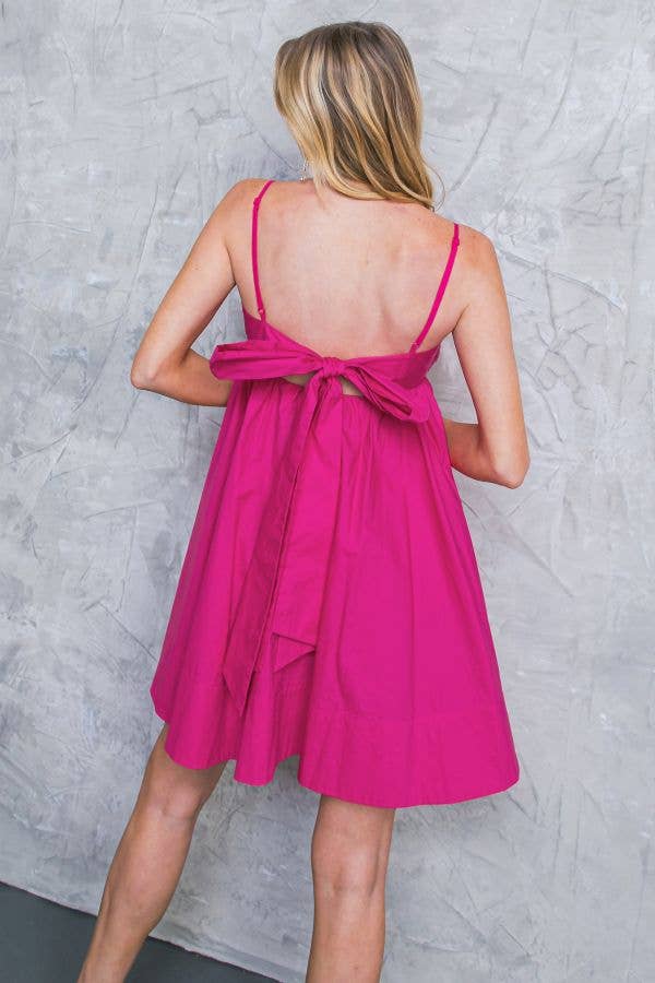 Hot Pink Pleated Mini Dress Dresses + Jumpsuits