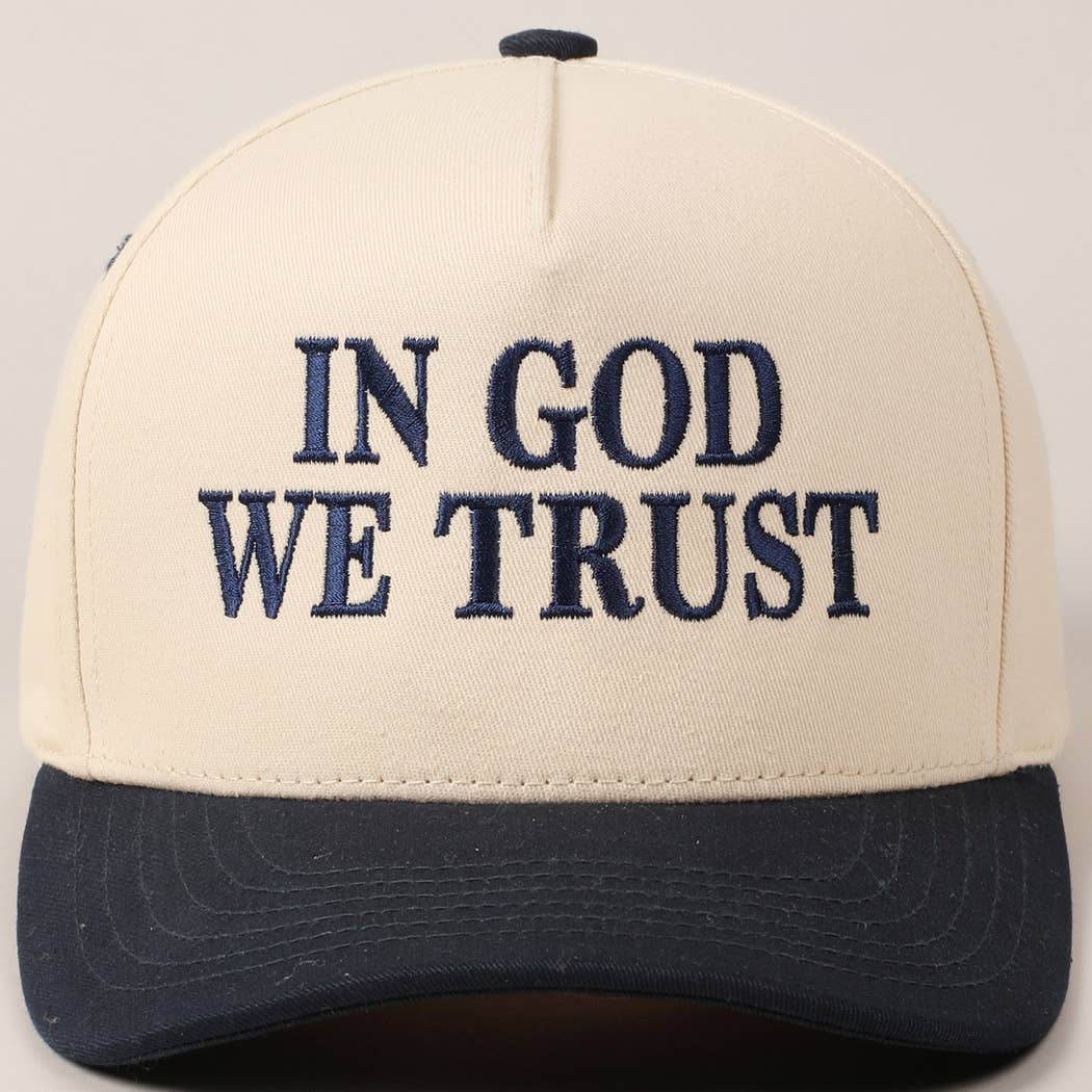 In God We Trust Embroidered Hat Hats + Bandanas