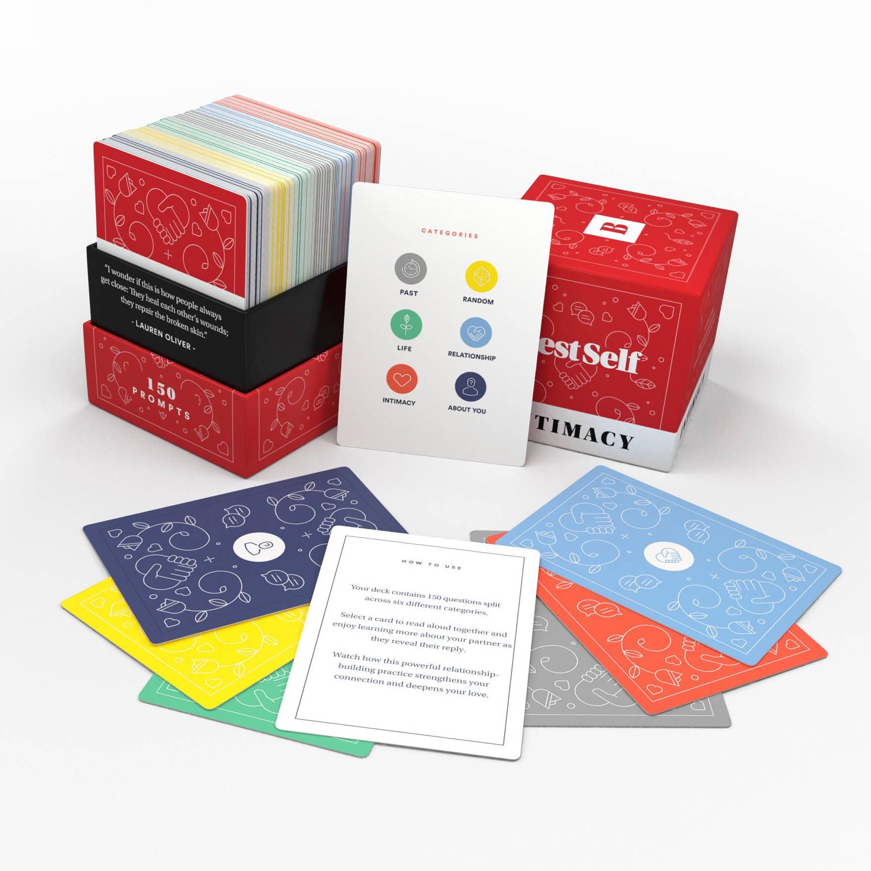 Intimacy Deck - 150 Engaging Conversation Cards for Couples Games + Playing Cards