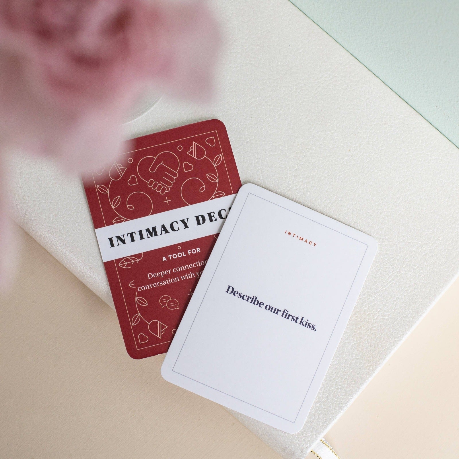 Intimacy Deck - 150 Engaging Conversation Cards for Couples Games + Playing Cards
